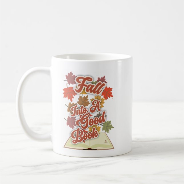 Episk Höst i en Bra Bok Läsande Livsstil Kaffemugg (Vänster)
