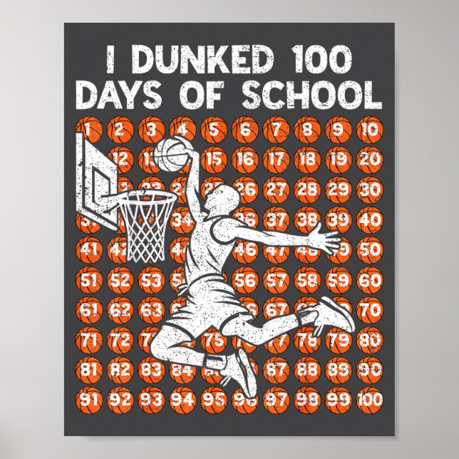 Episk I 100 Basketbollskola 100 Dagar 100:e Dunkad Poster (Framsidan)