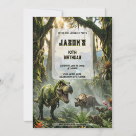 Episk Jurassisk T-Rex Djungel rytande Äventyrs Föd Inbjudningar