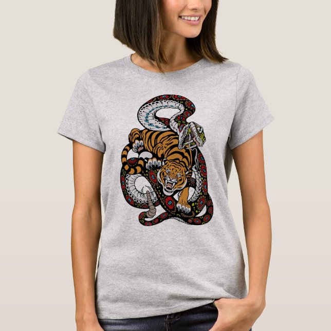 Episk kamp: Tiger vs. Orm Konst T Shirt (Framsida)