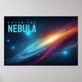 Episk Kosmisk Supernova Neon Abstrakt Rymdkonst Po Poster