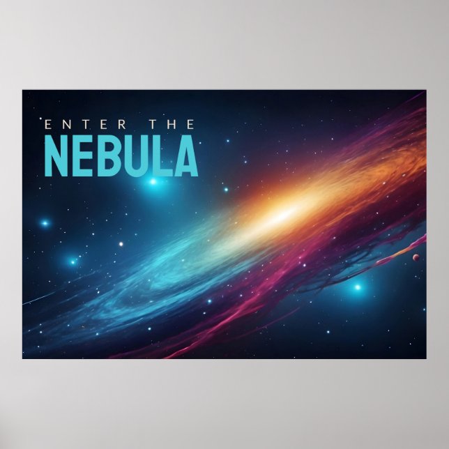 Episk Kosmisk Supernova Neon Abstrakt Rymdkonst Po Poster (Framsidan)