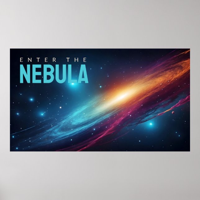 Episk Kosmisk Supernova Neon Abstrakt Rymdkonst Poster (Framsidan)