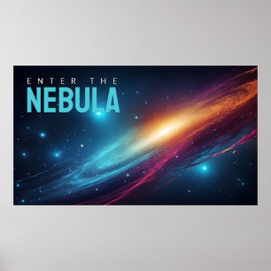 Episk Kosmisk Supernova Neon Rymdkonst Poster