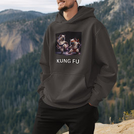 Episk Kung Fu Siamesiska Kattungar Kampsport Grafi Hoodie