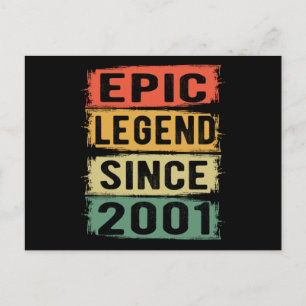 Episk Legend Sedan 2001 Vintage 2001 Födelsedagspr Vykort