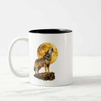 Episk Majestätisk Vargmåne Dubbelsidig Tvåtons Mug Två-Tonad Mugg