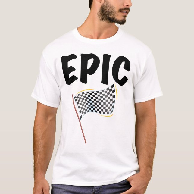 Episk Mål Linje Rutig Racing Flagga T Shirt (Framsida)