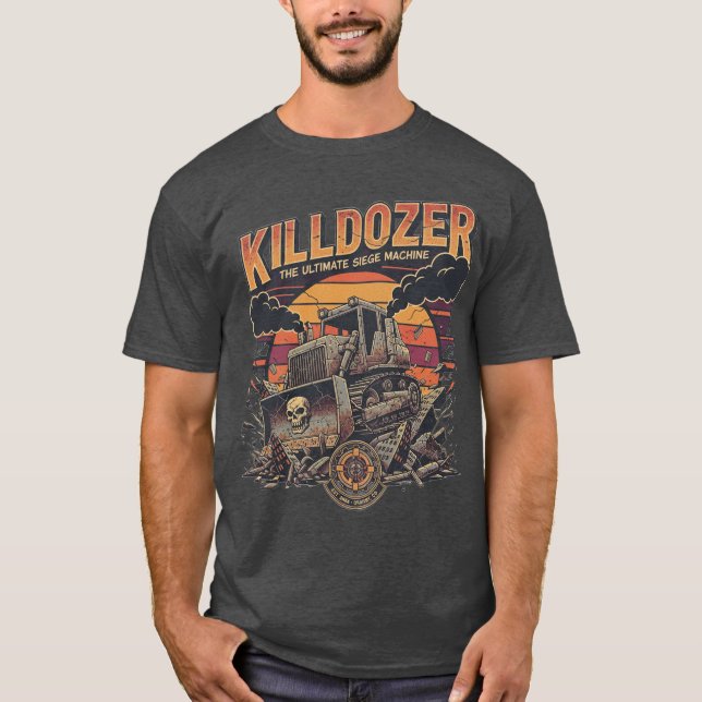 Episk Mega Killdozer Tank  T Shirt (Framsida)