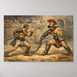 Episk romersk gladiatorstrid Traditionella fiender Poster