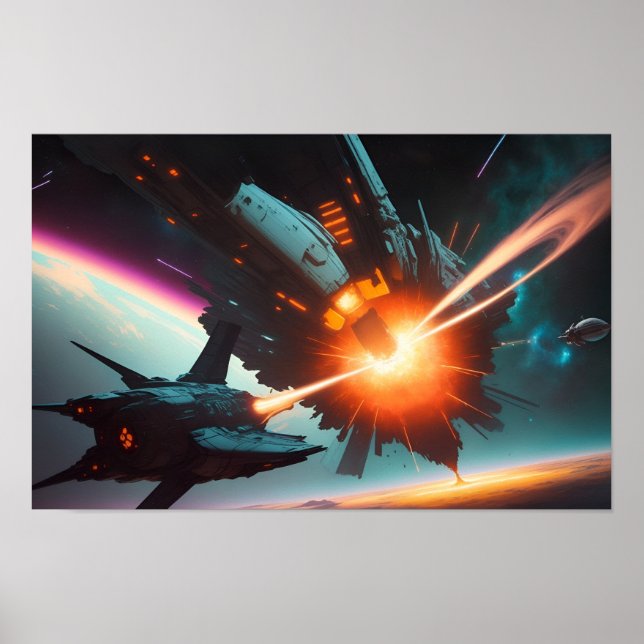 episk rymdscen poster (Framsidan)