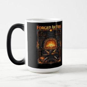Episk smedja smältugn och svärd fantasy konst magisk mugg