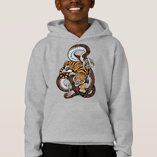 Episk strid: Tiger mot ormartkonst T Shirt (Framsida)