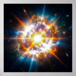 Episk Supernova Kosmisk Explosion Djupa Rymden Poster