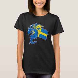 Episk svensk drake Stolt svenska flagga T Shirt