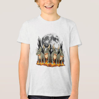 Episk Triceratops Dinosaur – Eldig Månsken Förhist T Shirt