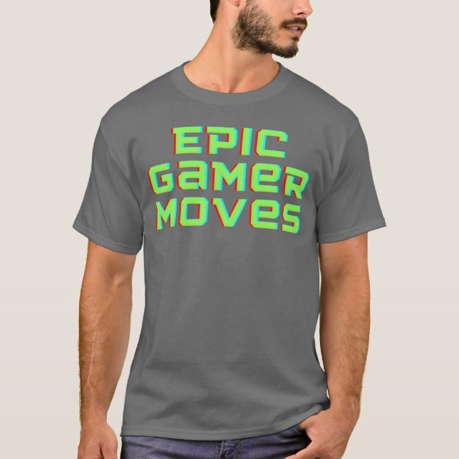 Episka spel röra spelande roligt t shirt (Framsida)