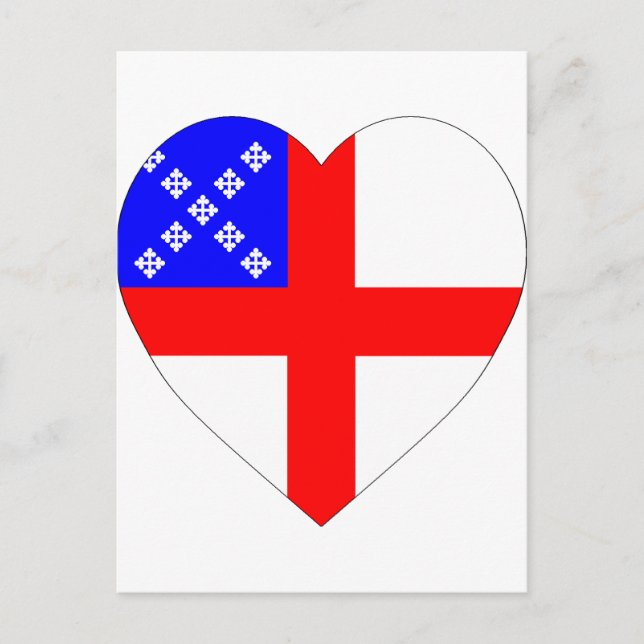 Episkopal Flagga Heart Vykort (Framsida)