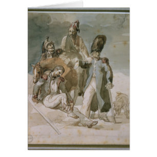 Episod från Napoleons reträtt Hälsningskort