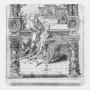 Epitaph av Margaret av Österrike Fyrkantigt Klistermärke