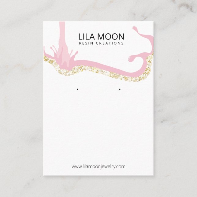 Epoxy Resin Earring Card Visitkort (Framsida)