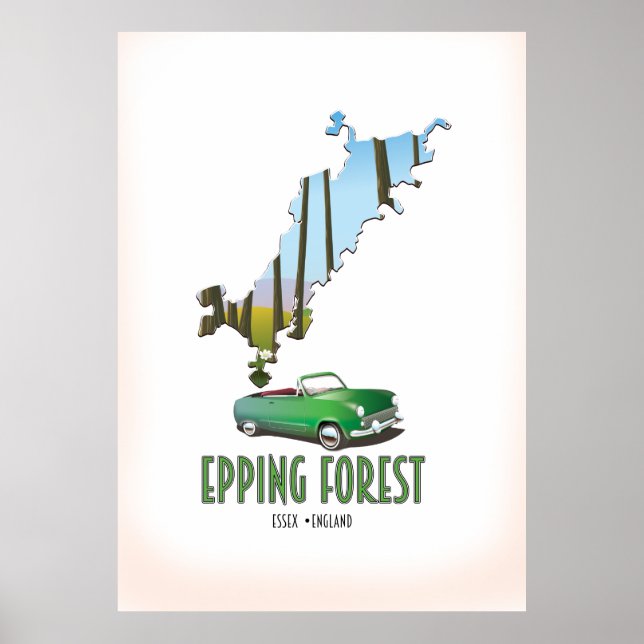 Epping Forest Essex England karta Poster (Framsidan)