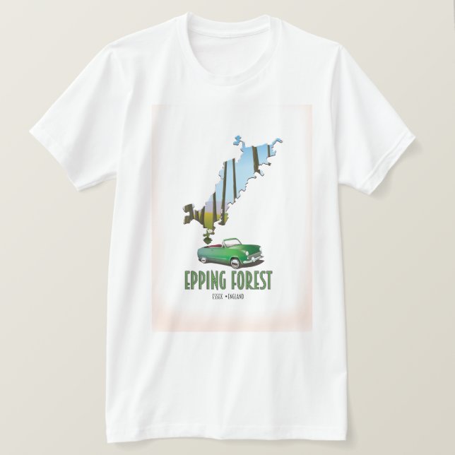 Epping Forest Essex England karta T Shirt (Design framsida)