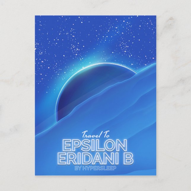 Epsilon Eridani b sci-fi Travel-affisch Vykort (Framsida)