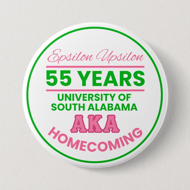 Epsilon Upsilon Anpassningsbar Homecoming Pin Knapp (Framsida)