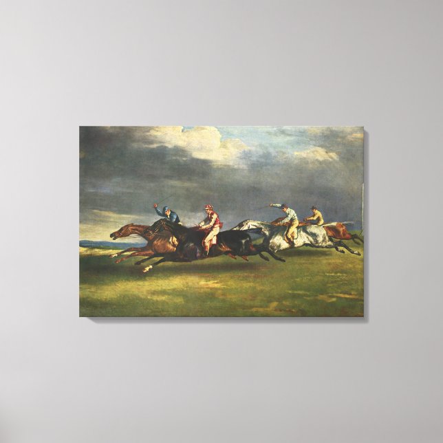 Epsom Derby Horse Tävling 1821 Canvastryck (Framsida)