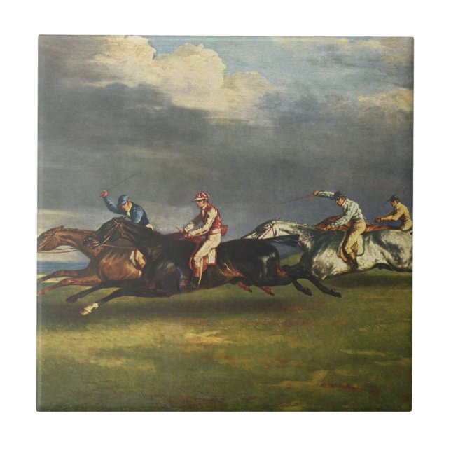 Epsom Derby Horse Tävling Kakelplatta (Framsidan)