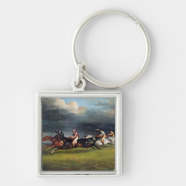 Epsomen Derby, 1821 Fyrkantig Silverfärgad Nyckelring (Framsidan)
