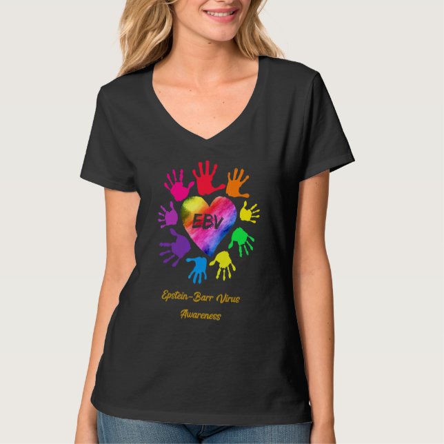 Epstein Barr Virus Awareness Händer Epstein Barr V T Shirt (Framsida)