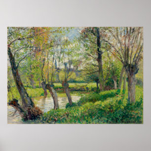 Epte i Eragny, Setting sol by Camille Pissarro Poster