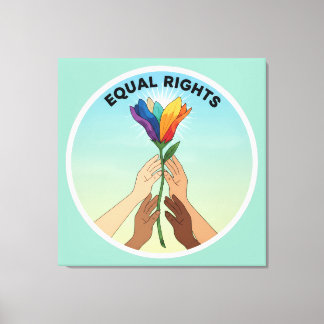 Equal Rights Rainbow Flower – Diversity and Unity Canvastryck