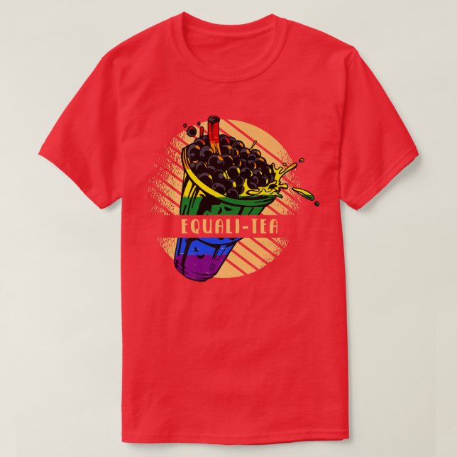 EQUALI-TEA Boba Fläkt Funny Bubble Tea Premium T Shirt (Design framsida)
