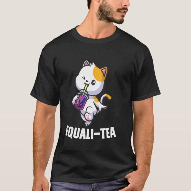 equali-tea katt Bisexuell Bubble te varor T Shirt (Framsida)