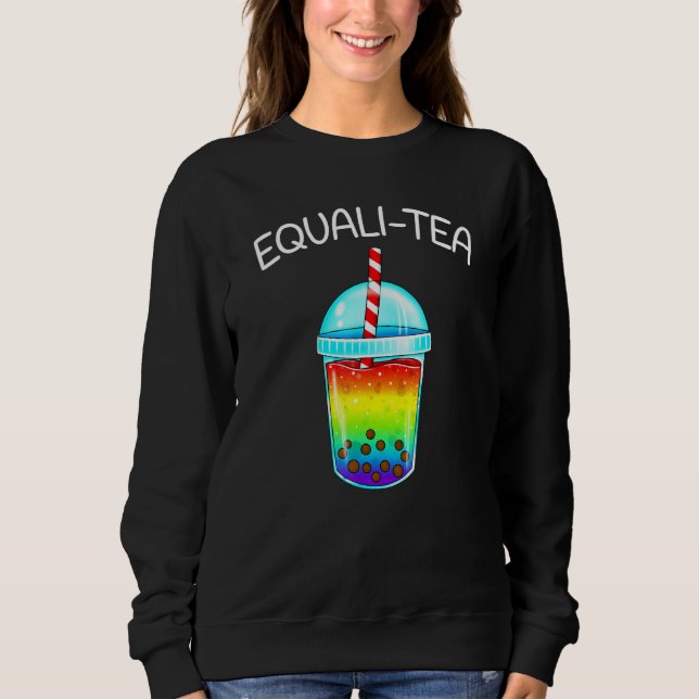 Equali - Tea Rainbow Cute Boba Bubble Tea - Lgbtq T Shirt (Framsida)