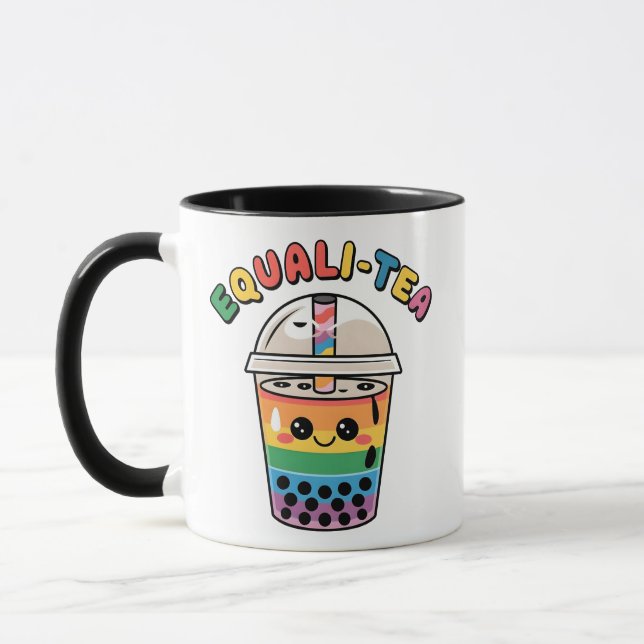 Equali-Tea Rolig HBTQ Bubbelte Pridemånad Mugg (Vänster)