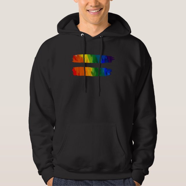 Equality LGBT Pride Awareness Rainbow For Gay & Le Hoodie (Framsida)
