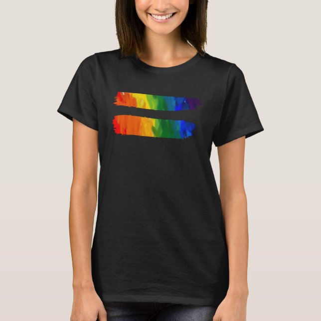 Equality LGBT Pride Awareness Rainbow For Gay & Le T Shirt (Framsida)