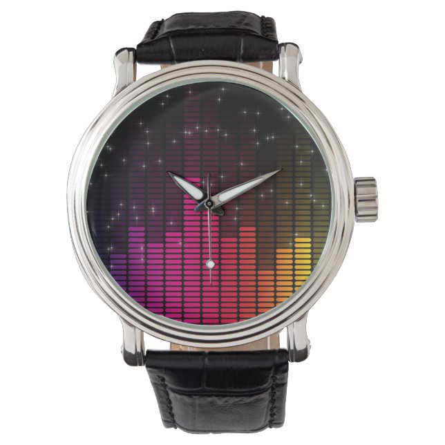 Equalizer Disco Ljus Music Volume Armbandsur (Framsida)