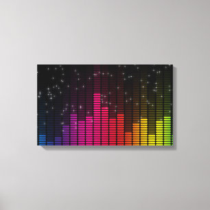 Equalizer Disco Ljus Musik Volym Canvastryck