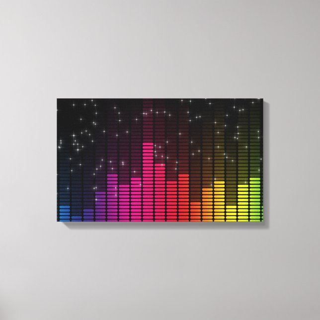 Equalizer Disco Ljus Musik Volym Canvastryck (Framsida)