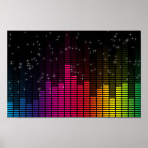 Equalizer Disco Ljus Musik Volym Poster