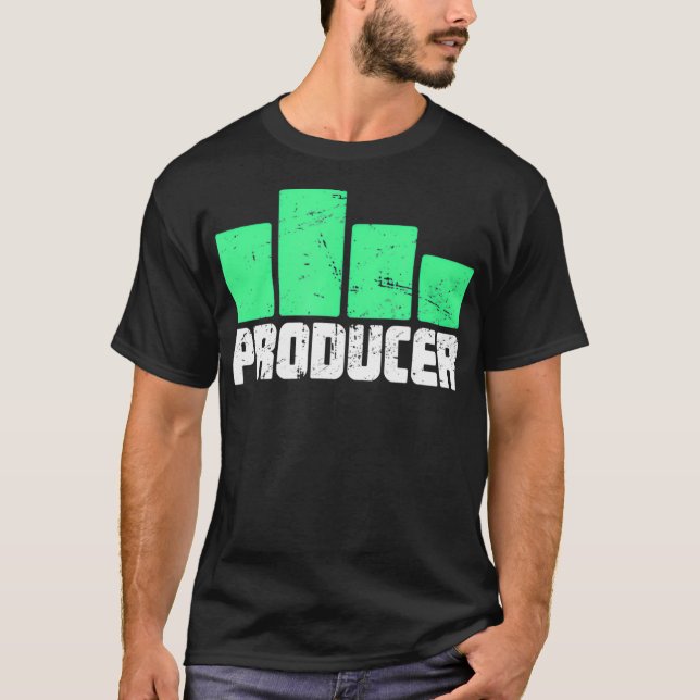 Equalizer Pub Distress Music Producer T Shirt (Framsida)