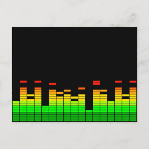 Equalizer Vibes från Beat of DJ Music Black Vykort