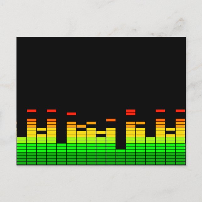Equalizer Vibes från Beat of DJ Music Black Vykort (Framsida)