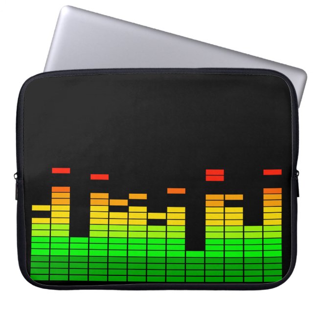 Equalizer Vibes från Beat of DJ Music Laptop Sleeve (Framsidan)