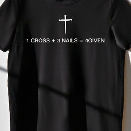 Equation One Cross Three Nails White Cross Womens T Shirt